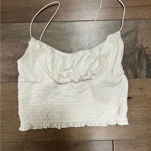 URBAN OUTFITTERS WHITE RUCHED CAMI